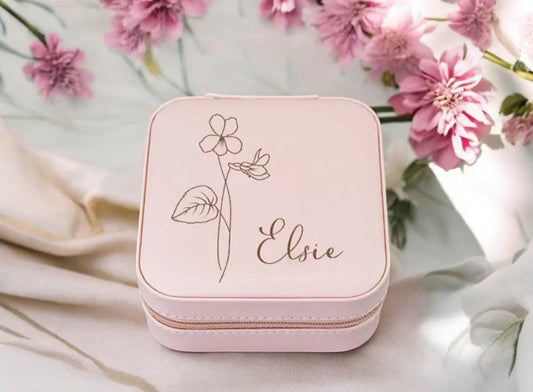 Boîte à bijoux personnalisée – Blanche ou Rose Le Bois Elégant