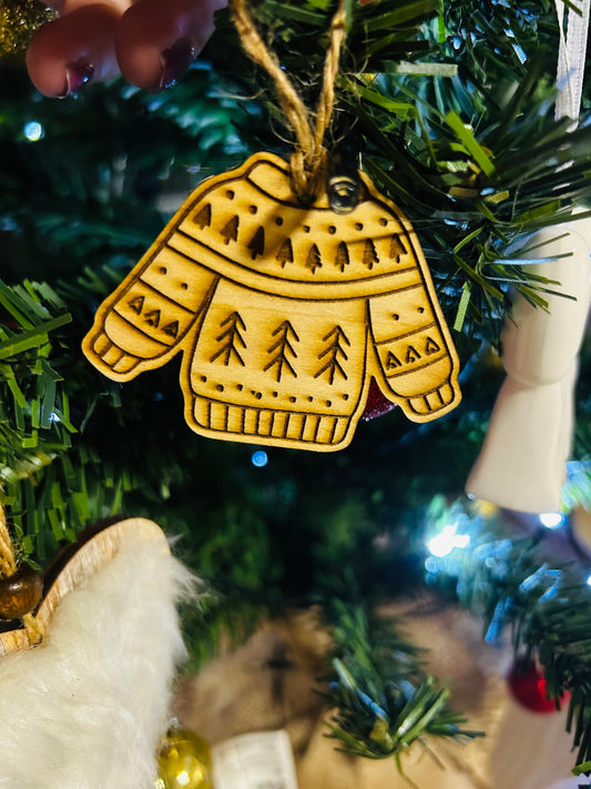 Lot de 6 décorations de sapin Pull