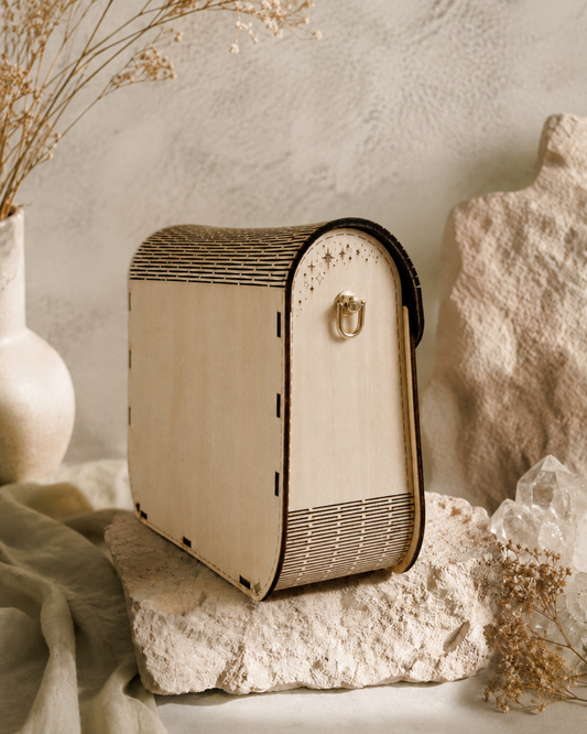 Sac en bois Noctilune artisanal Le Bois Élégant – vue du modèle