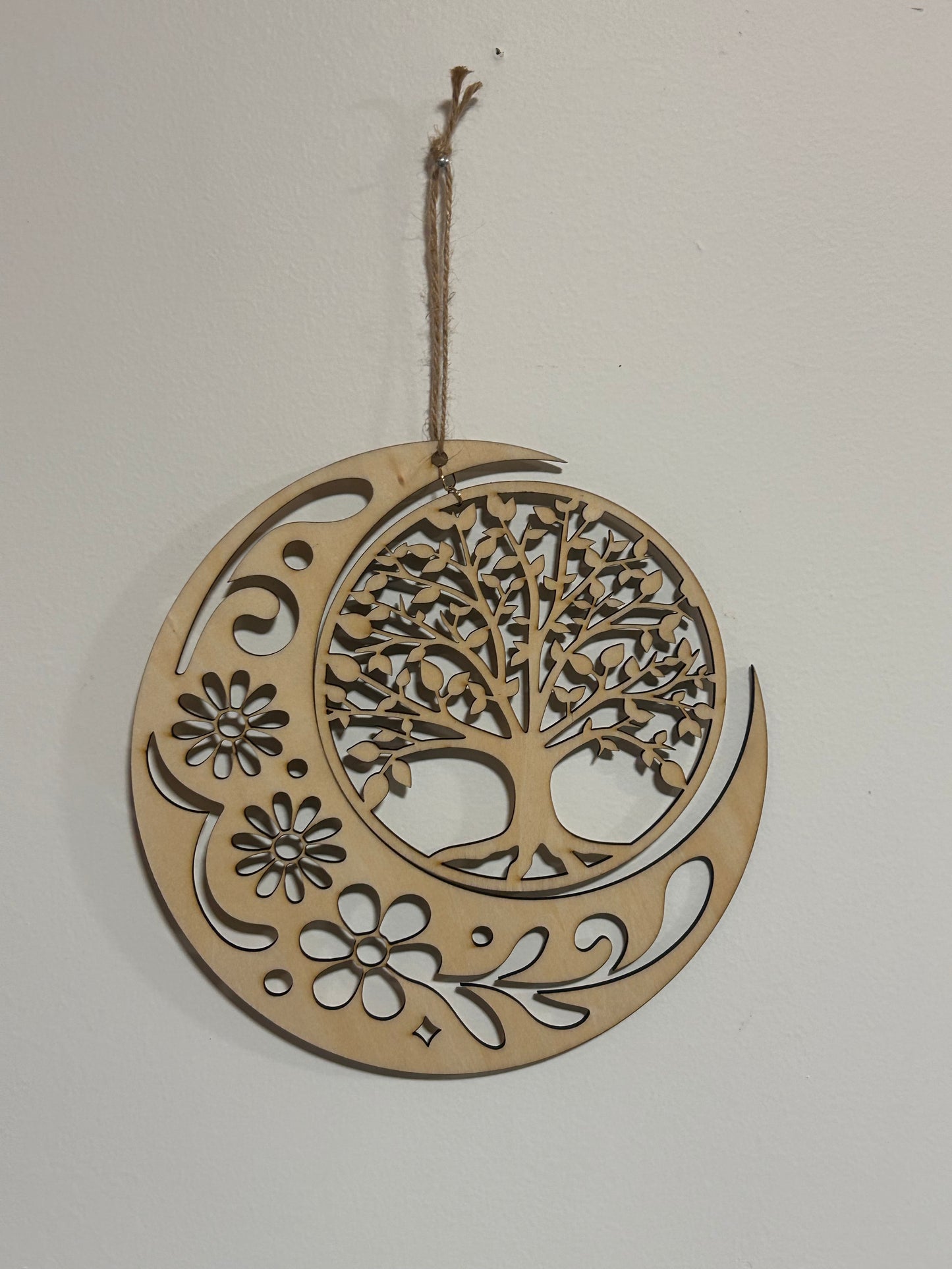 Suspension murale « Arbre de Vie & Lune » en bois Le Bois Elégant