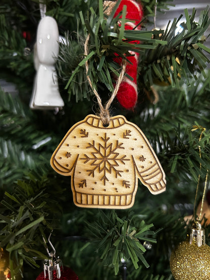 Lot de 6 décorations de sapin Pull