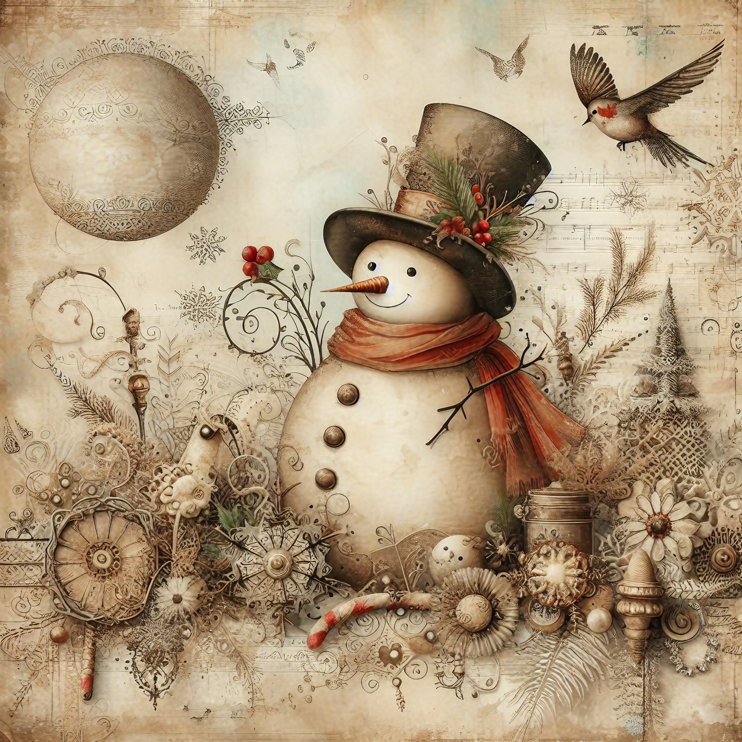 Carte Postale en Bois 14x14cm