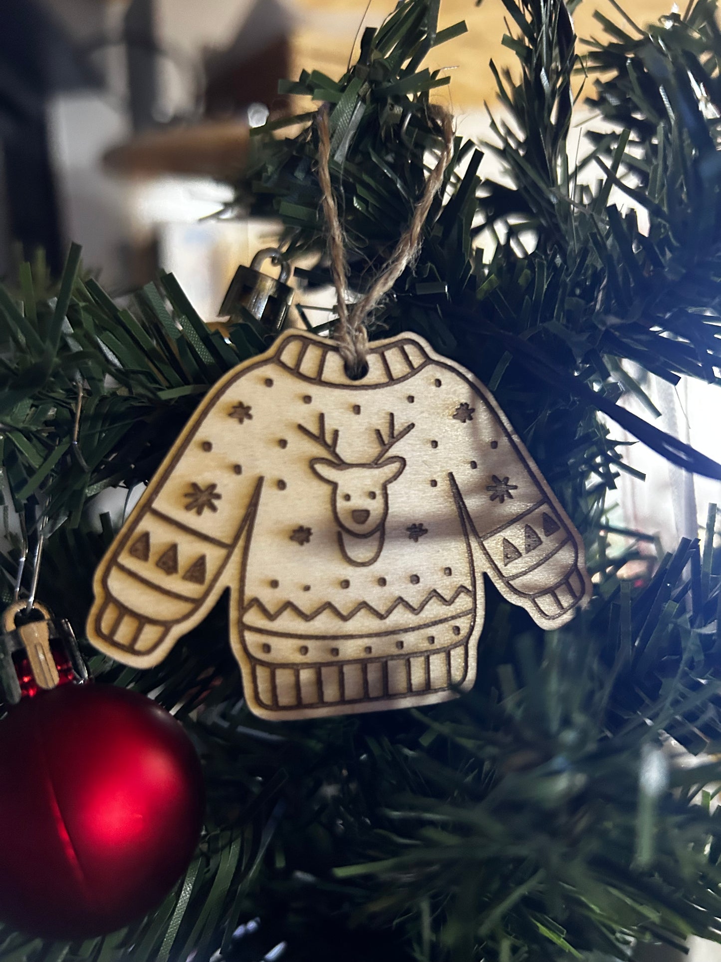 Lot de 6 décorations de sapin Pull