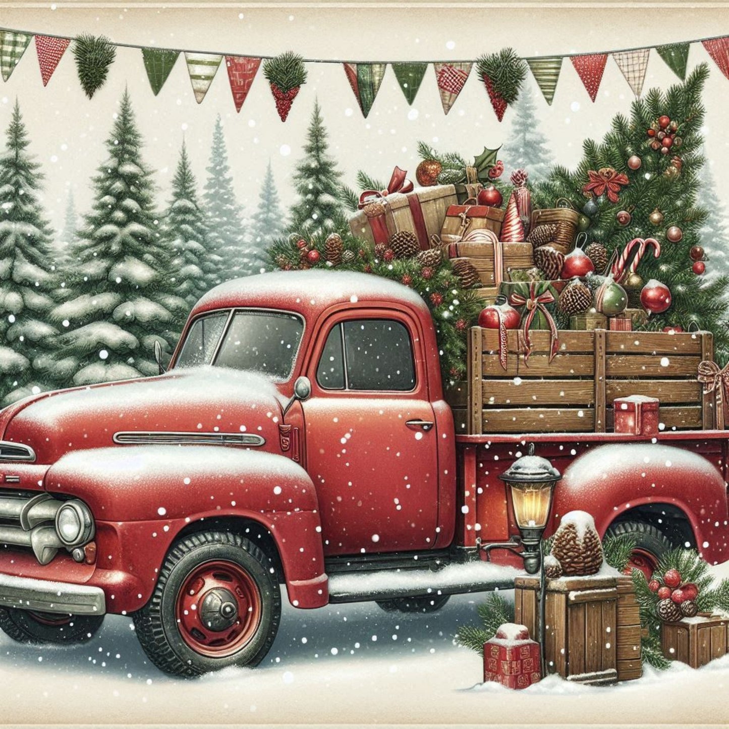 Carte Postale en Bois 14x14cm