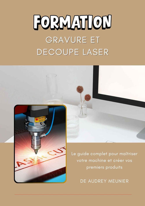 Formation en gravure et découpe laser par Le Bois Élégant, image montrant un atelier avec machines de gravure laser.
