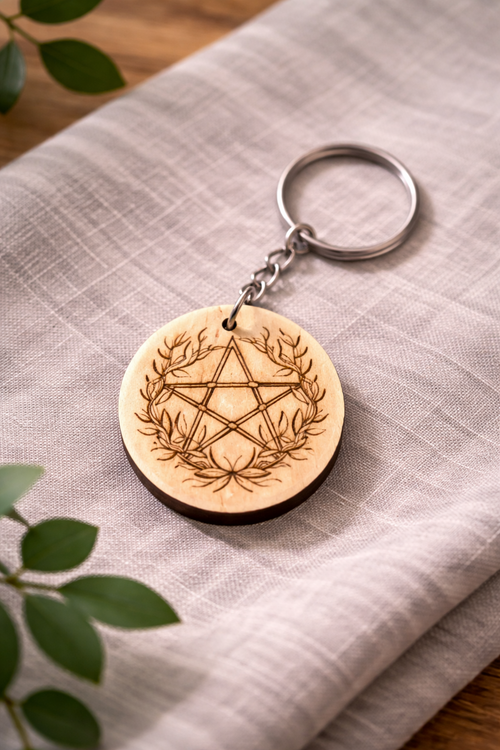 Porte-clés en bois de 35mm de la marque Le Bois Elégant, avec un design élégant et naturel.