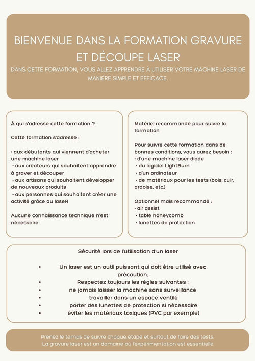 Formation en gravure et découpe laser par Le Bois Elégant, image montrant un atelier avec machines de gravure laser.