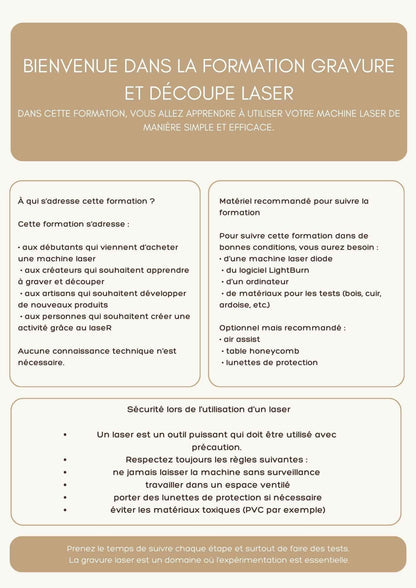 Formation en gravure et découpe laser par Le Bois Elégant, image montrant un atelier avec machines de gravure laser.