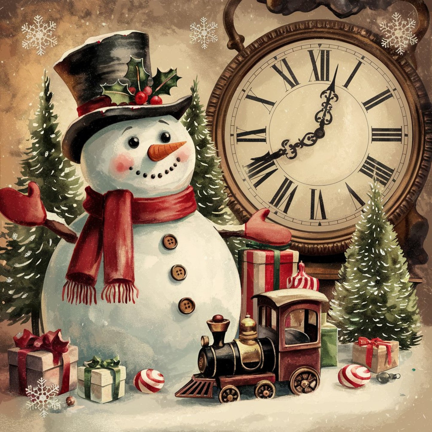 Carte Postale en Bois 14x14cm