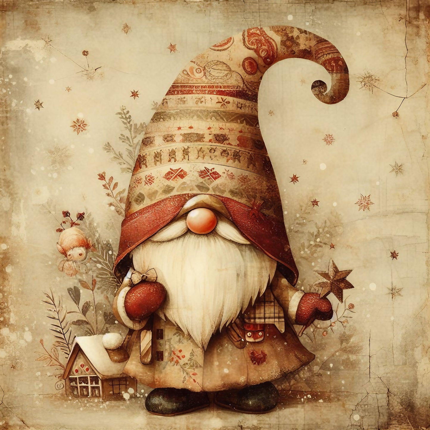 Carte Postale en Bois 14x14cm