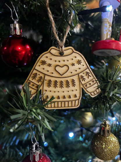 Lot de 6 décorations de sapin Pull