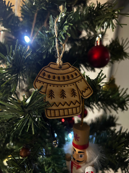 Lot de 6 décorations de sapin Pull