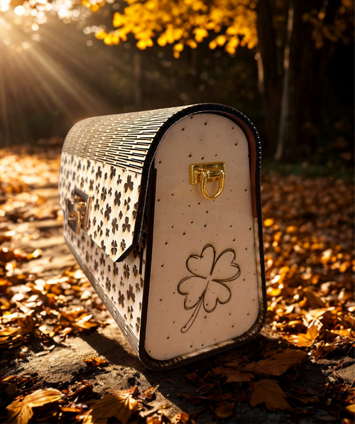 Sac en bois Chance, motif trèfle, vue principale