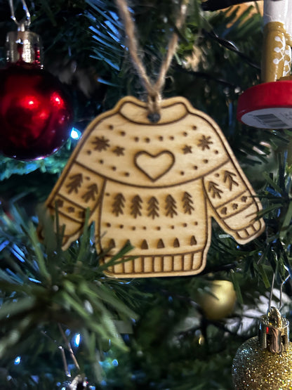 Lot de 6 décorations de sapin Pull