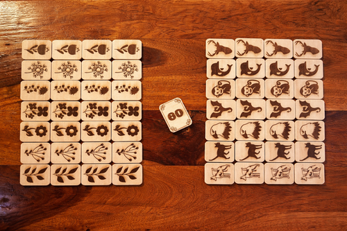 Jeu de Mah-jong Duo de la marque Le Bois Elégant avec tuiles en bois et boîte de rangement élégante.