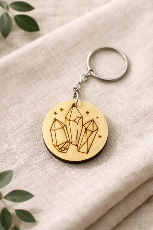 Porte-clés en bois de 35mm de la marque Le Bois Élégant, avec finition lisse et design élégant.