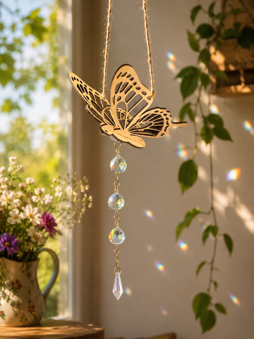 Papillon attrape-lumière en bois, vue 4