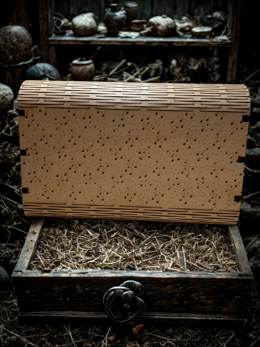 Intérieur du sac Mystic Moon de Le Bois Élégant, en bois naturel, accessoire de mode mystique.