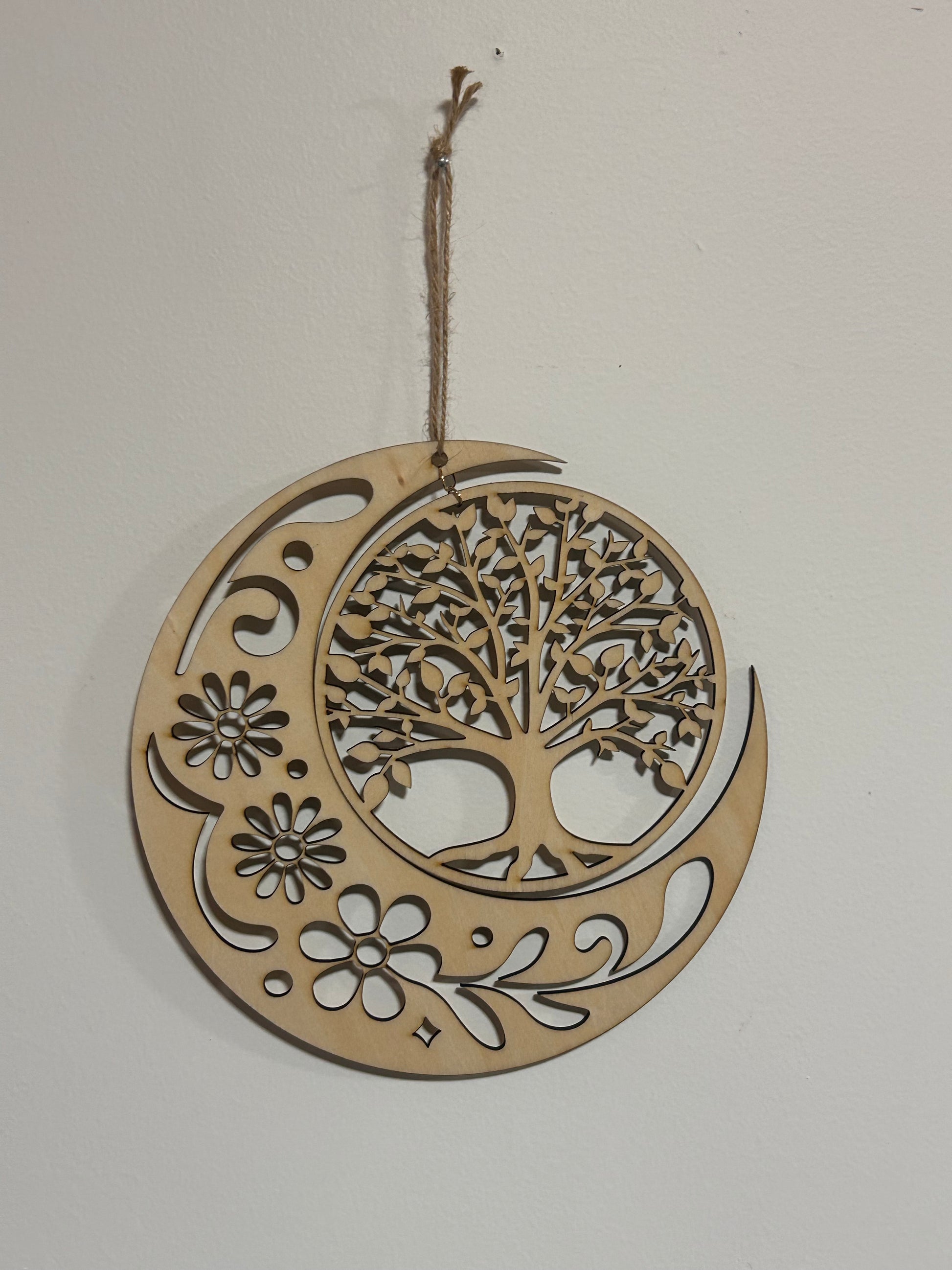 Suspension murale « Arbre de Vie & Lune » en bois Le Bois Elégant