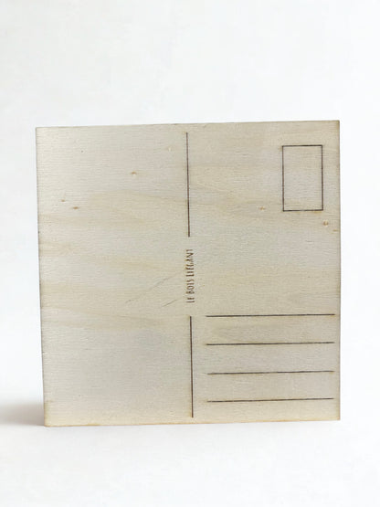 Carte Postale en Bois 14x14cm