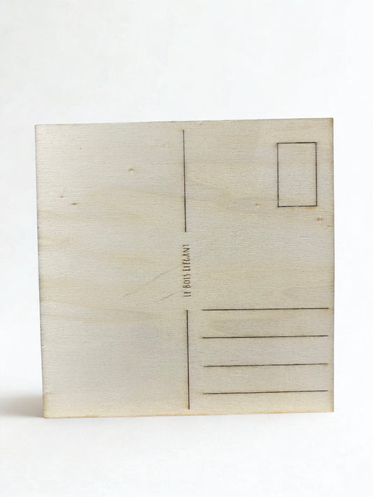 Carte Postale en Bois 14x14cm
