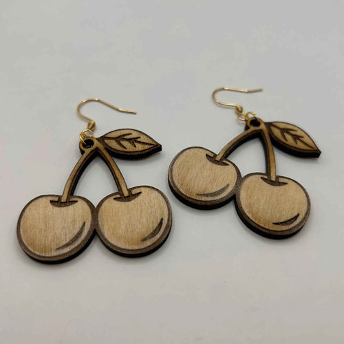 Boucles d’oreilles en bois Cerizette, vue principale