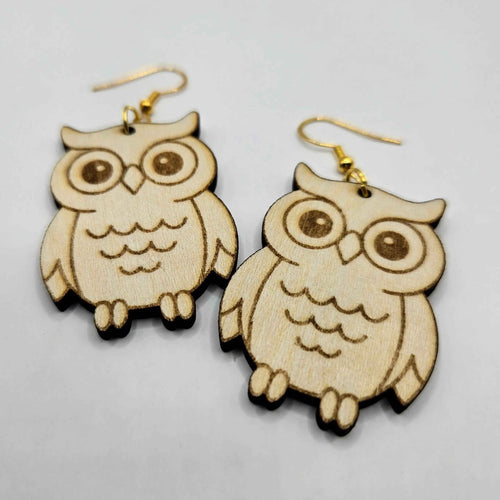 Boucles d’oreilles en bois Chouette Complice, vue principale