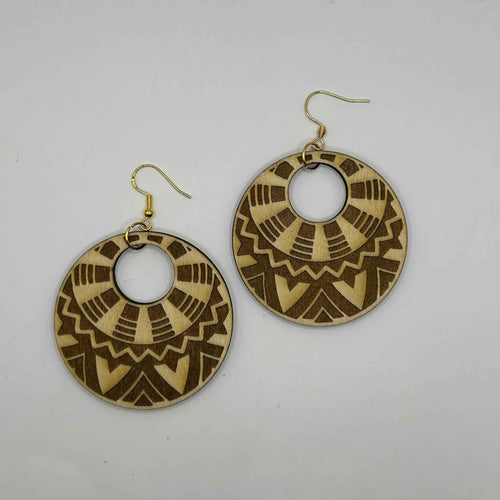 boucle d'oreille  Tikal de Le Bois Elégant en bois sculpté, élégant et style naturel.