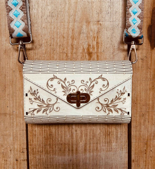 Sac en bois Nell de Le Bois Elégant création artisanale, vu de face