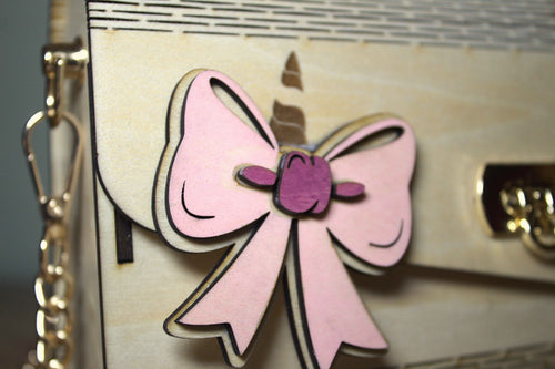Sac en bois Baby Girl pour enfant avec nœud rose